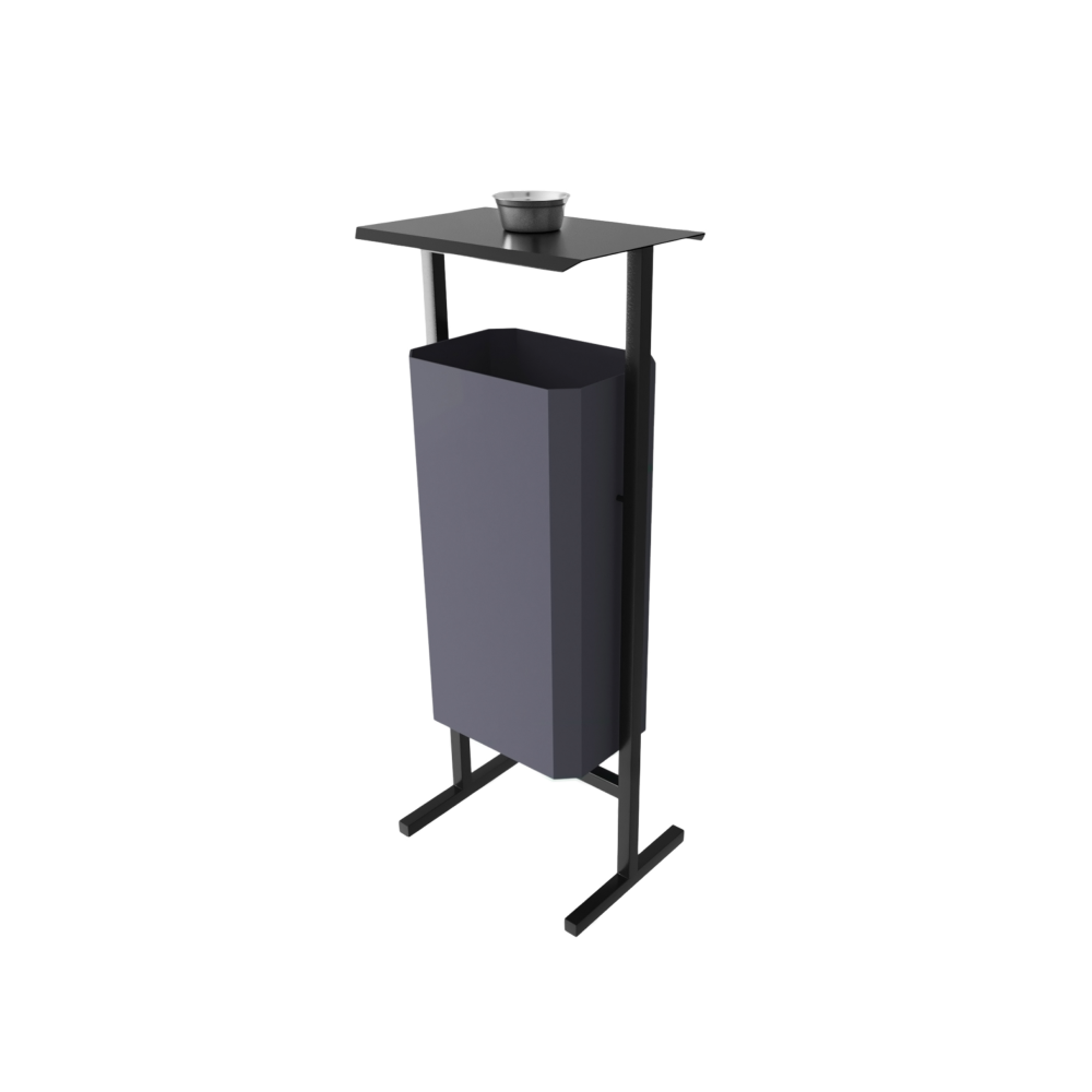 Урна уличная для мусора СТАНДАРТ с пепельницей, 50 л, металл, серый 