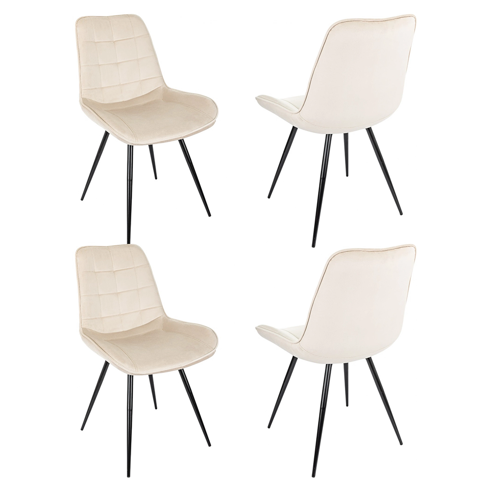 Стул Бюрократ "CH-K2_4", ткань, бежевый, металл, черный, комплект 4 штуки