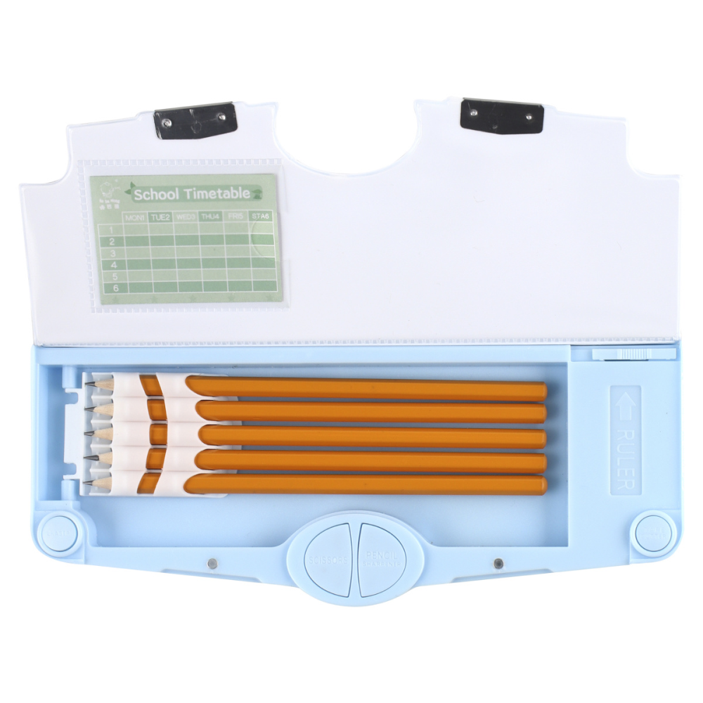 Пенал "Cat", с наполнением, 1 отделение, голубой - 5