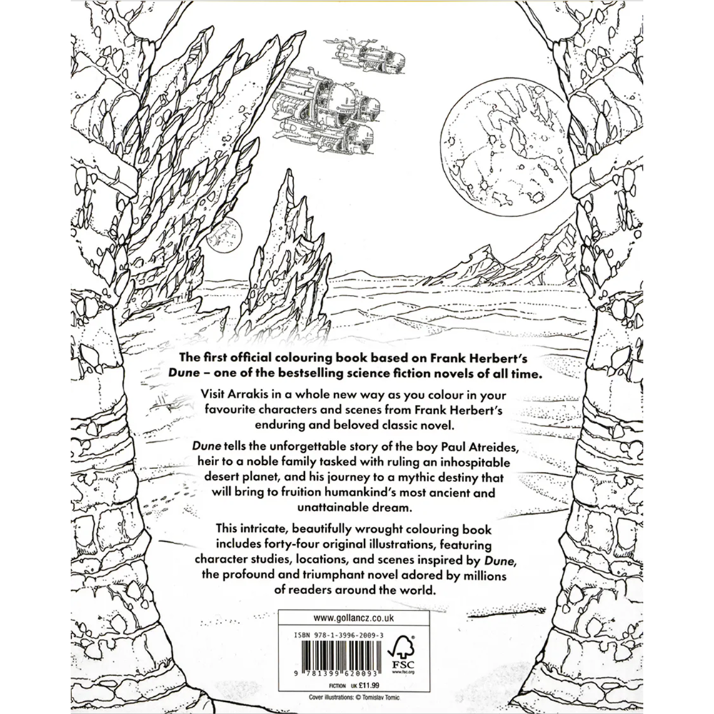 Раскраска на английском языке "Colouring Book. The Official Dune"