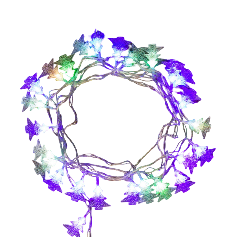 Гирлянда электрическая LED "Нить" с насадками "Елочка", 4,5 м, мультиколор