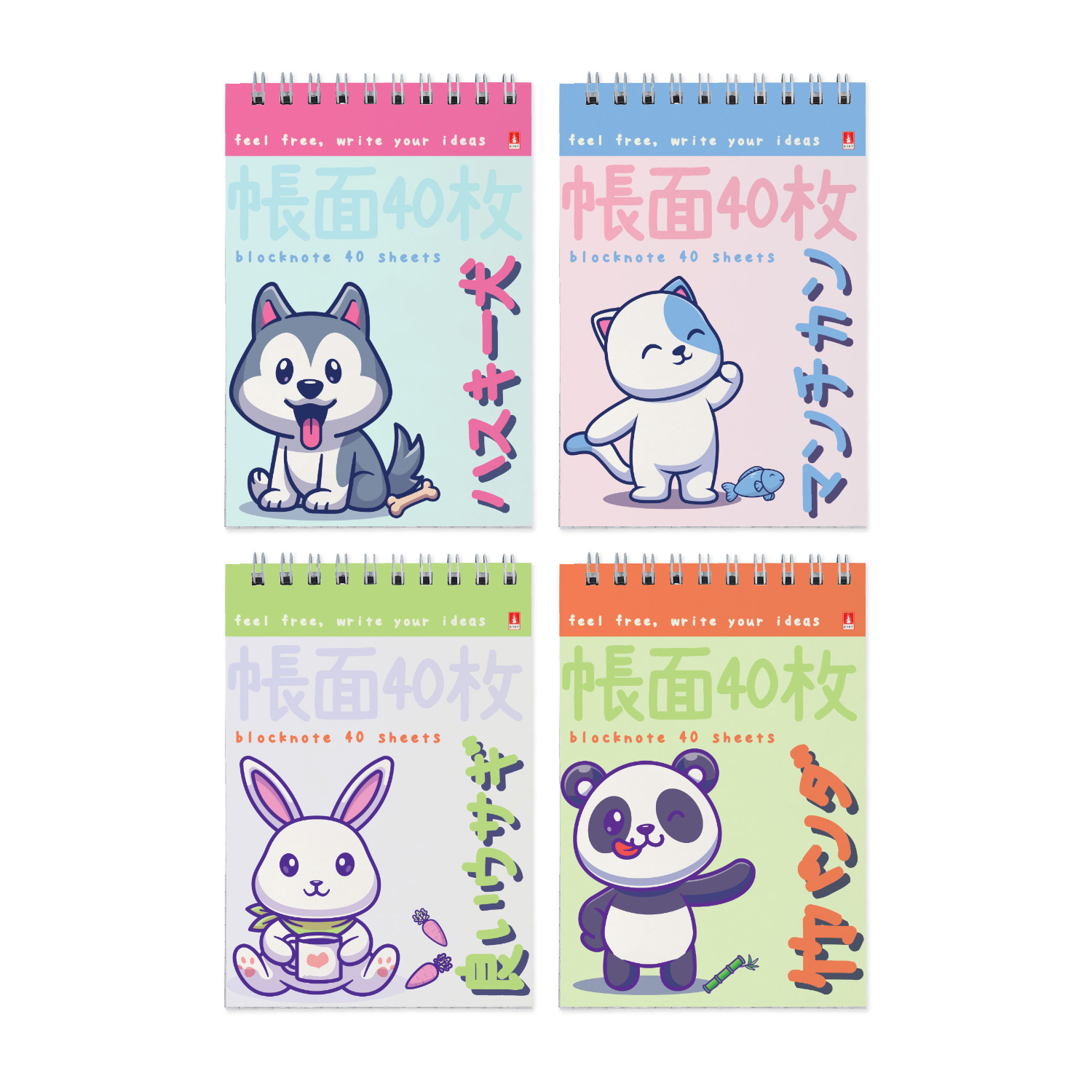 Блокнот "Kawaii animals", А6, 40 листов, в клетку, ассорти