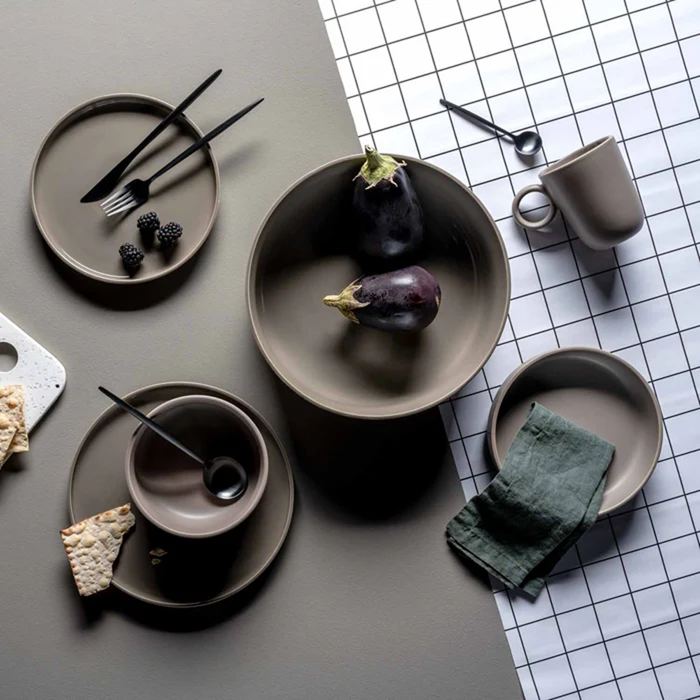 Тарелка керамическая "ROMA", 20 см, серо-коричневый - 8