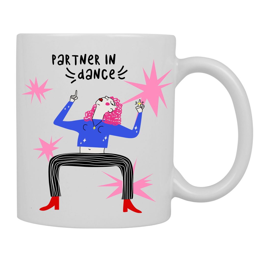 Кружка "Partner in dance", керамика, 320 мл, белый, матовый