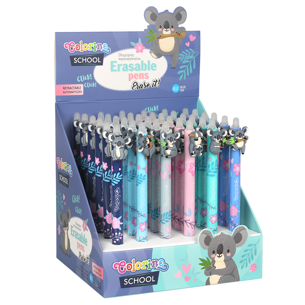 Ручка гелевая автоматическая "Coala пиши стирай", 0.5 мм, ассорти, стерж. синий - 3