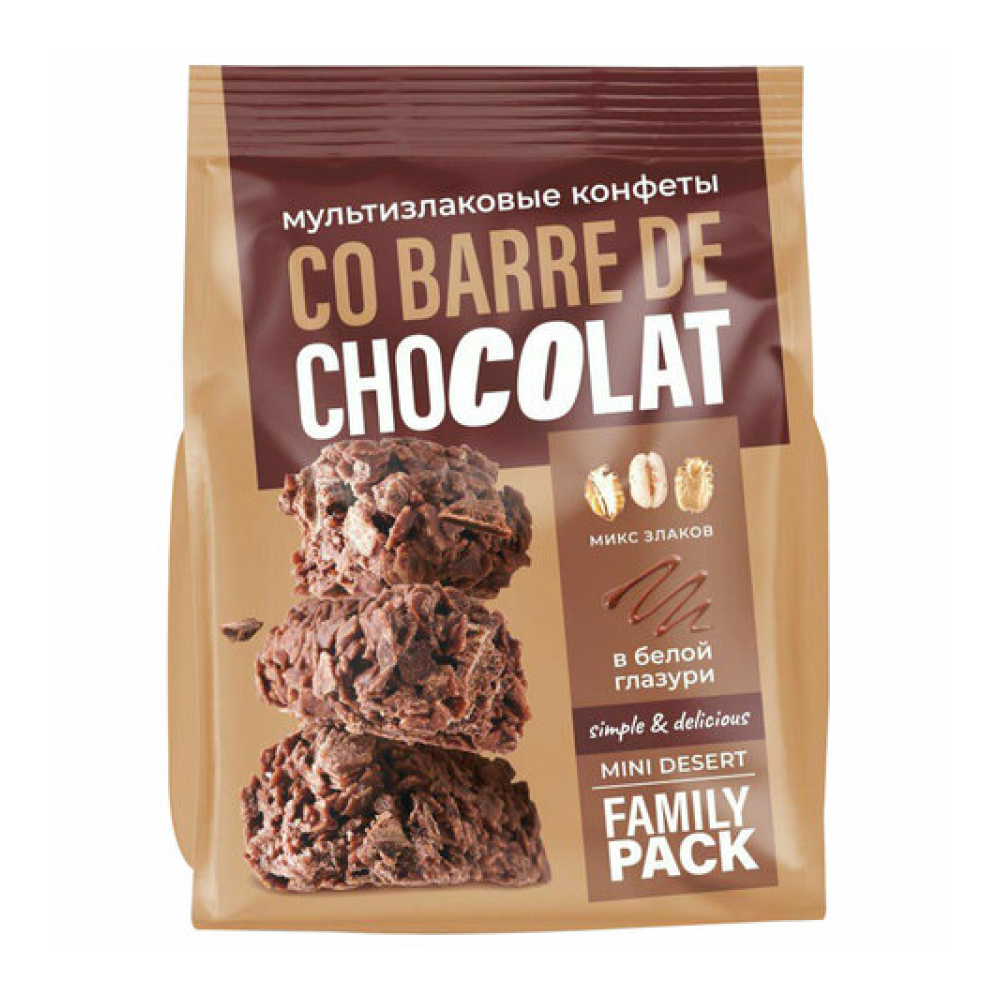 Конфеты "Co barre de CHOCOLAT" с темной глазурью, 135 гр, мультизлаковые 