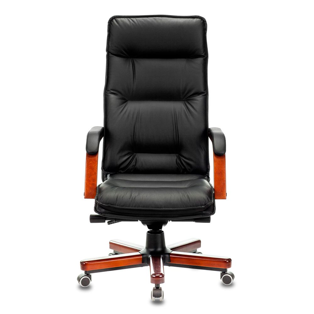 Кресло для руководителя Бюрократ "T-9927WALNUT", кожа, дерево, черный - 4