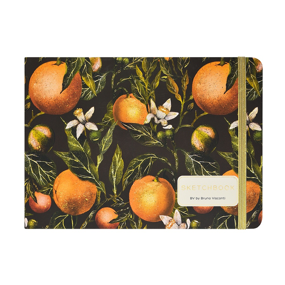 Скетчбук "Flora. Paradise. Oranges", 14.6х21.3 см, 100 г/м2, 100 листов, разноцветный
