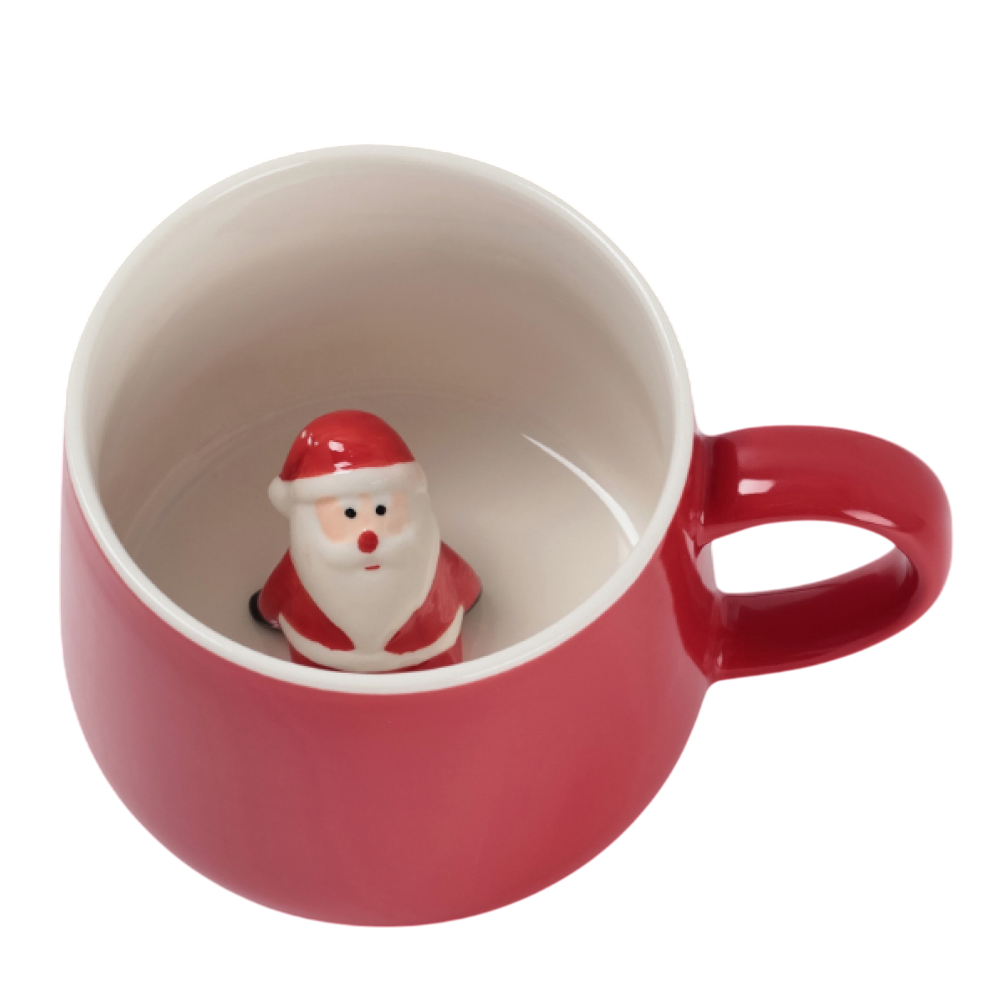 Кружка керамическая "Дед мороз", 300 мл, красная