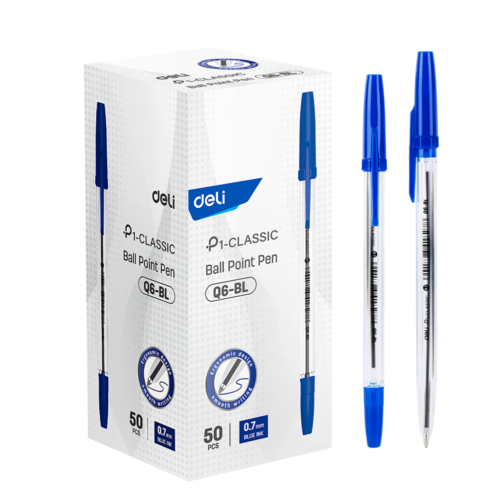 Ручка шариковая "P1-Classic", 0.7 мм, прозрачный, стерж. синий