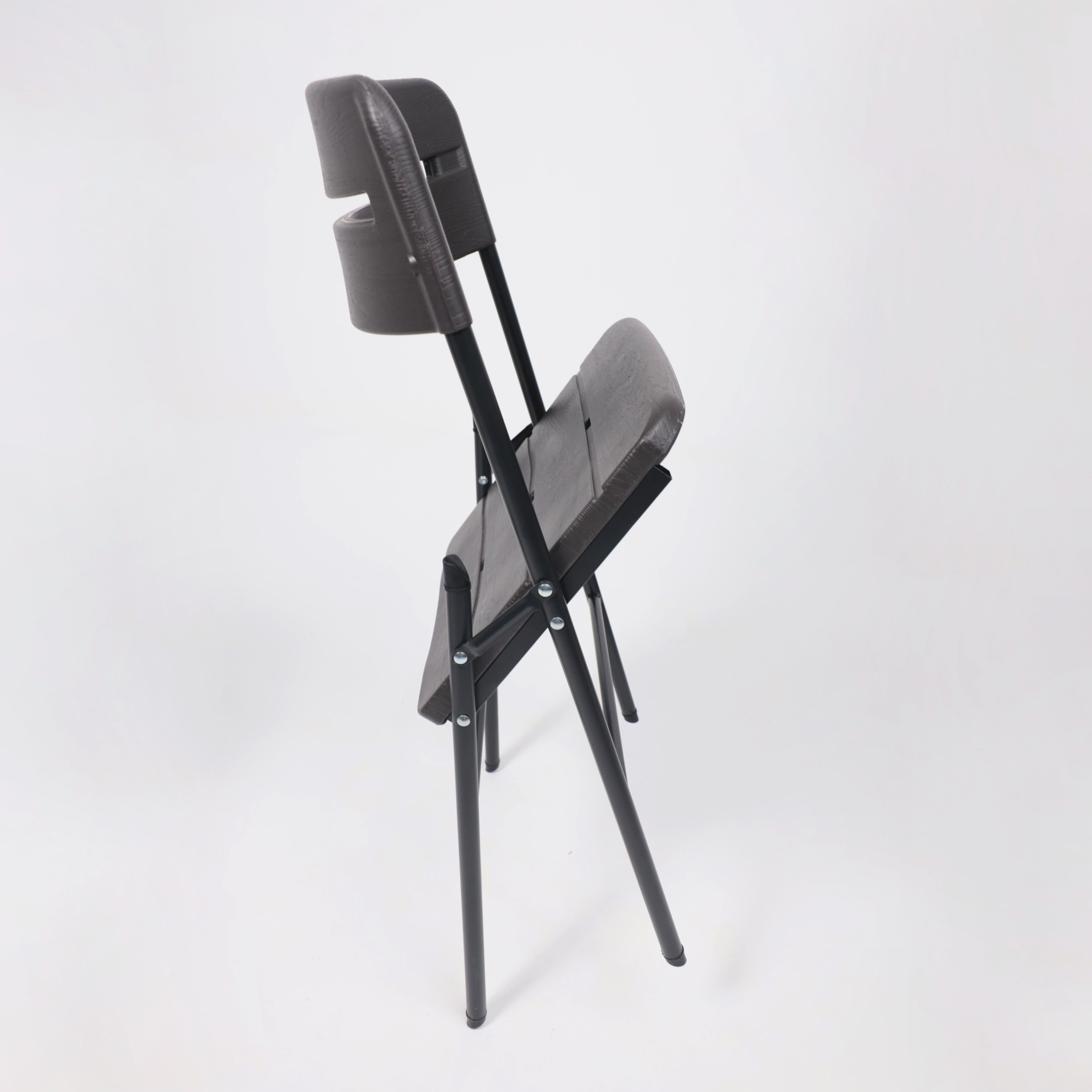 Стул складной, пластик, темно-серый - 16