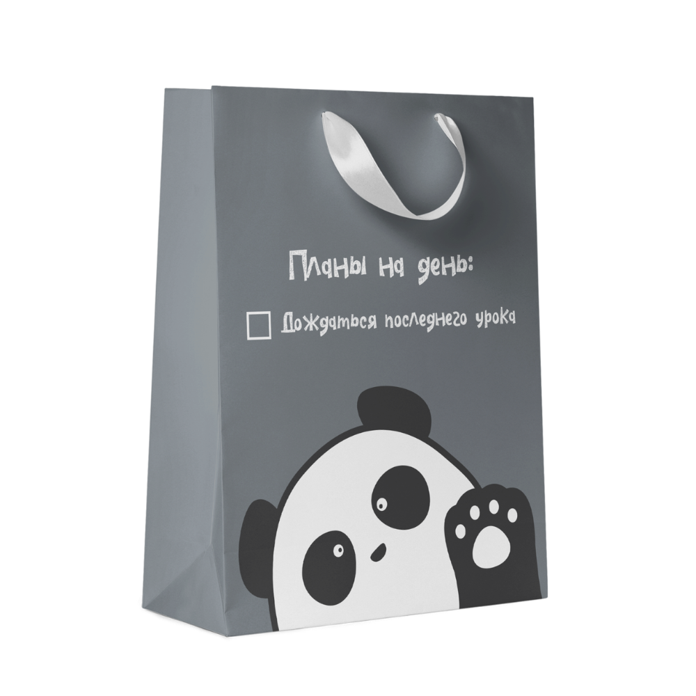 Пакет бумажный подарочный "Утки/Панды", 25.5х31.5х11 см, ассорти