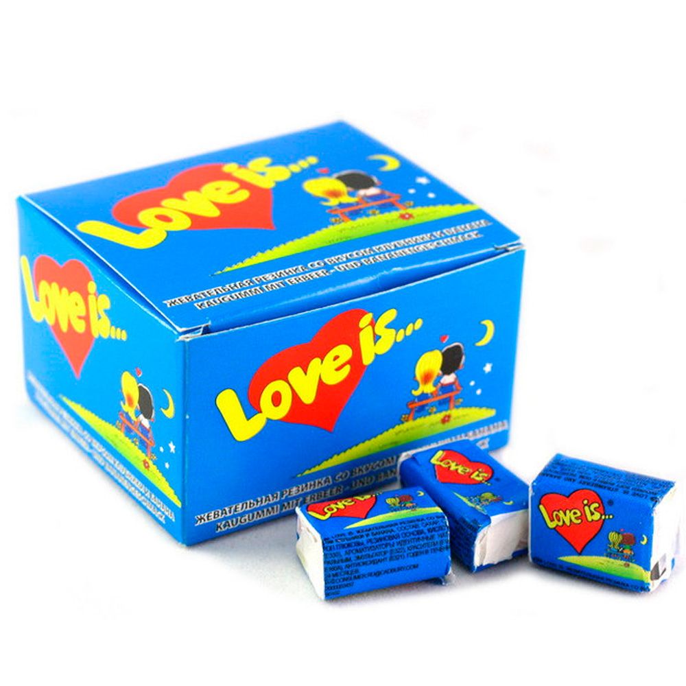 Жевательная резинка "Love is...", 4.2 г, со вкусом клубники и банана