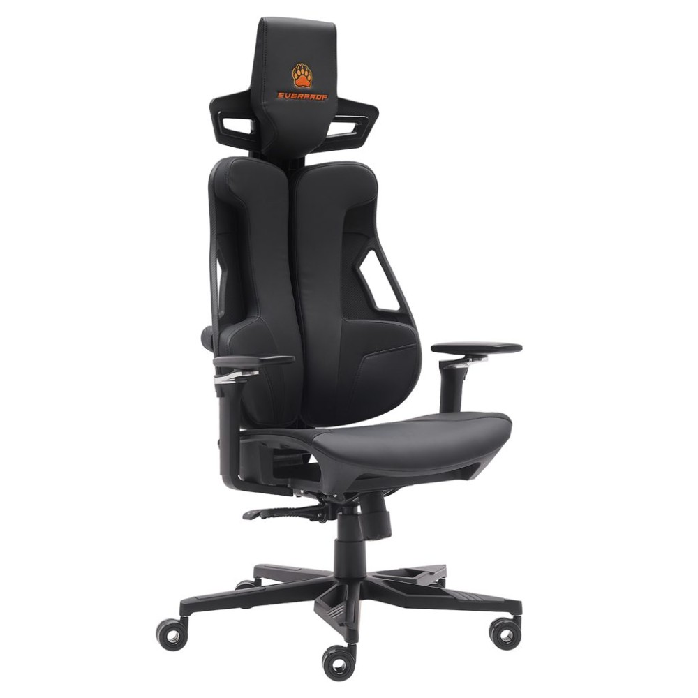 Кресло игровое EVERPROF "Serval X", экокожа, алюминий, черный