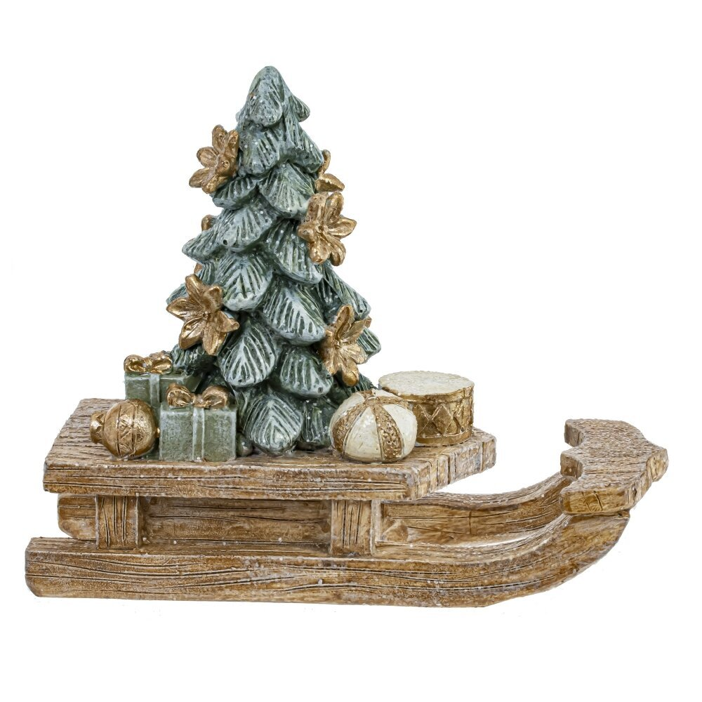 Фигурка "Елочка на санках", 10х11 см, разноцветный