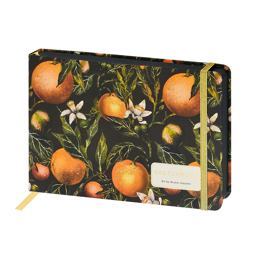 Скетчбук "Flora. Paradise. Oranges", 14.6х21.3 см, 100 г/м2, 100 листов, разноцветный