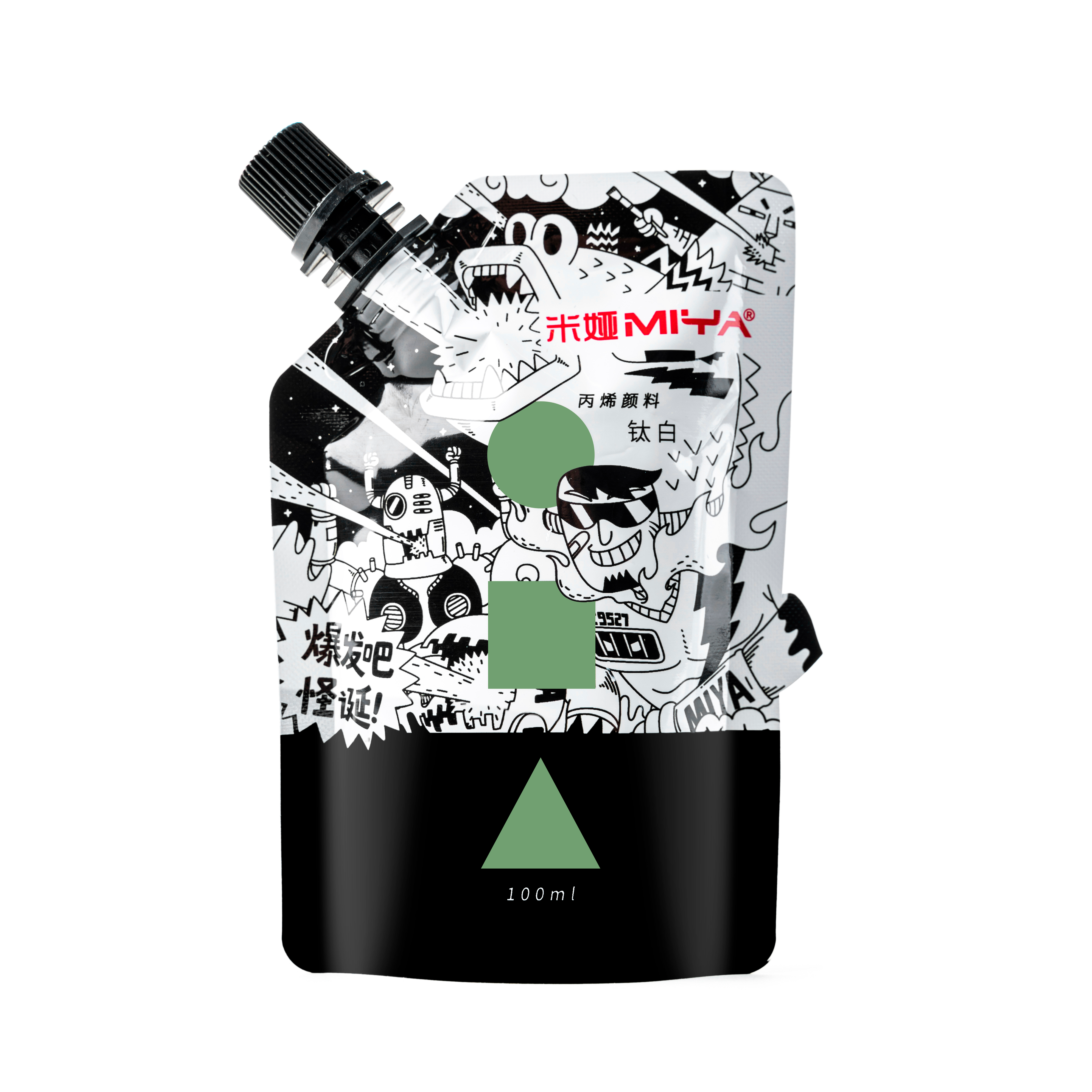 Краски акриловые "Himi Miya", 077 зеленое яблоко, 100 мл, дой-пак