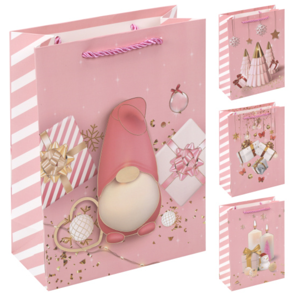 Пакет бумажный подарочный 18*24*8,5 см "Новогодний уют" ассорти