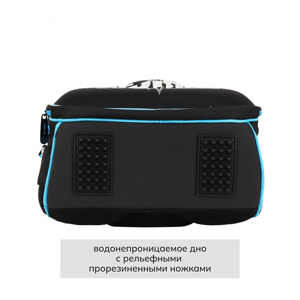 Рюкзак школьный "ERGO First Space", черный, голубой - 5