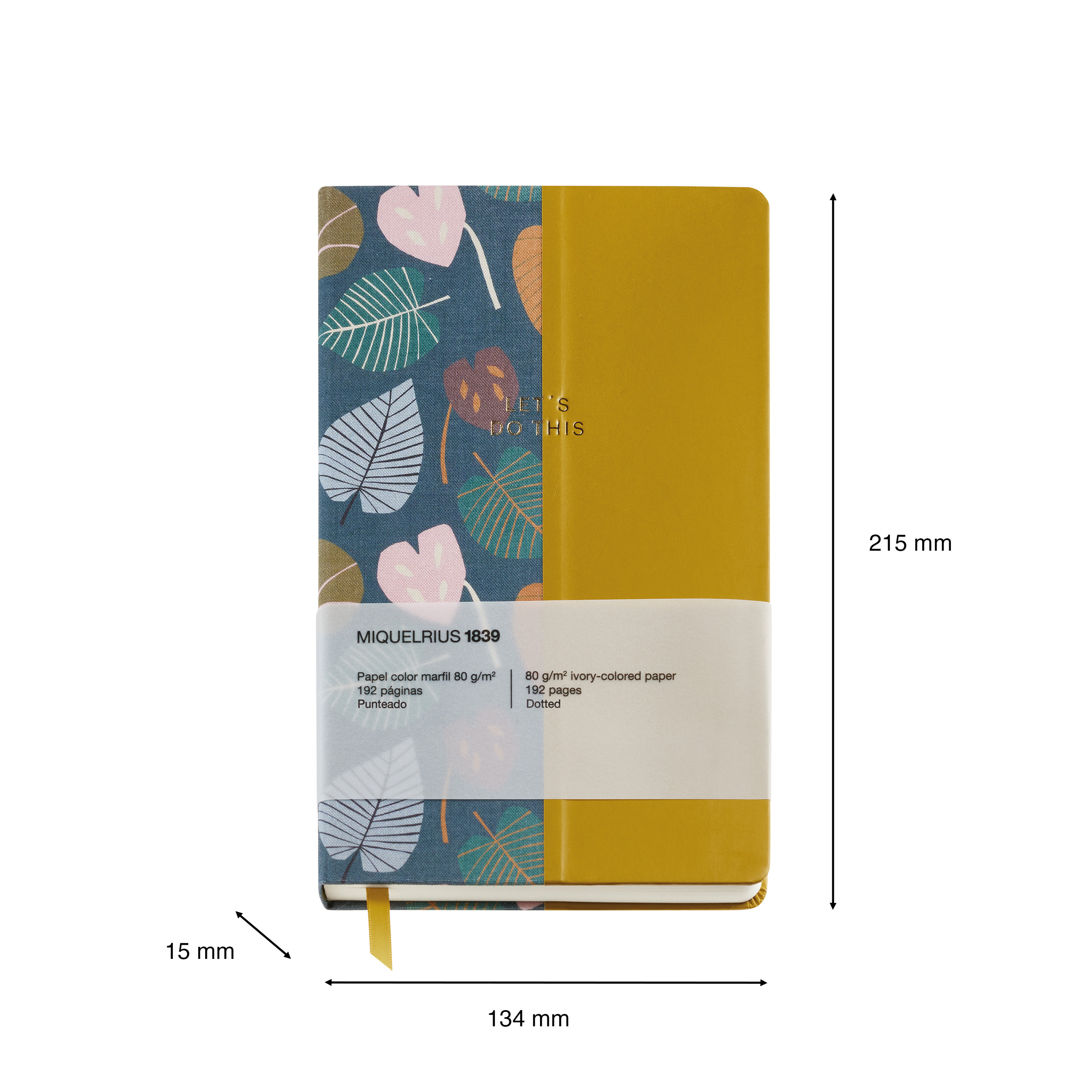 Блокнот Miquelrius "Autumn Leaves Green-Ochre", А5, 96 листов, в точку, зеленый, охра - 4