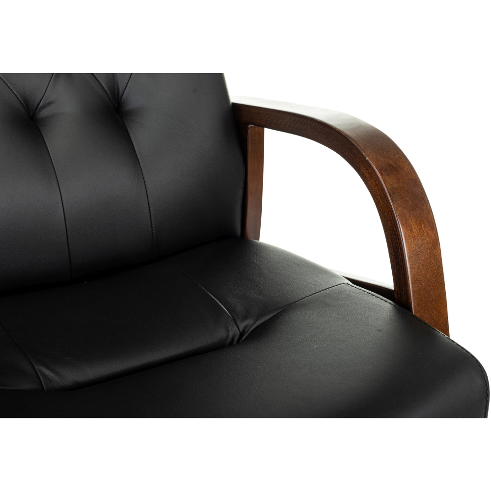 Кресло Бюрократ T-9928WALNUT-CF, натуральная кожа, черный, каркас дерево - 7