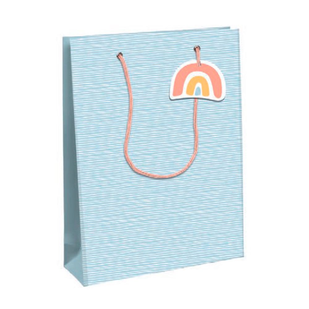 Пакет бумажный подарочный "Welcome", 26.5x14x33 см, разноцветный
