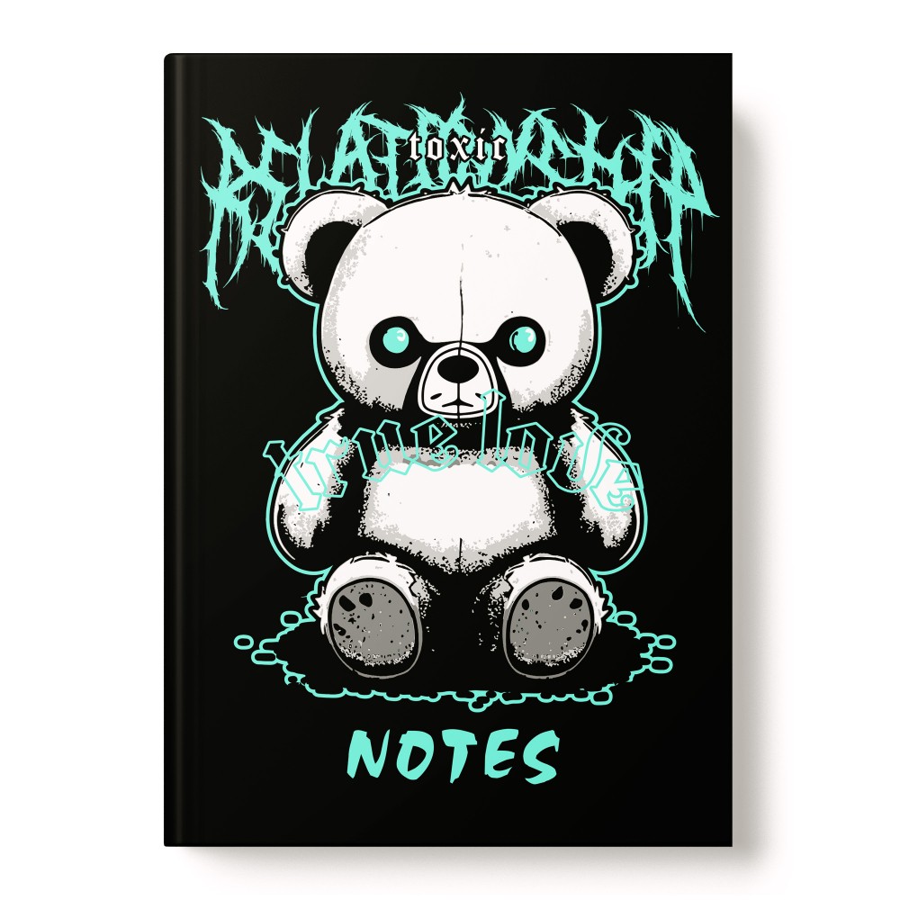 Книга записная "Мишка Токсик", А6+, 96 листов, клетка, разноцветный