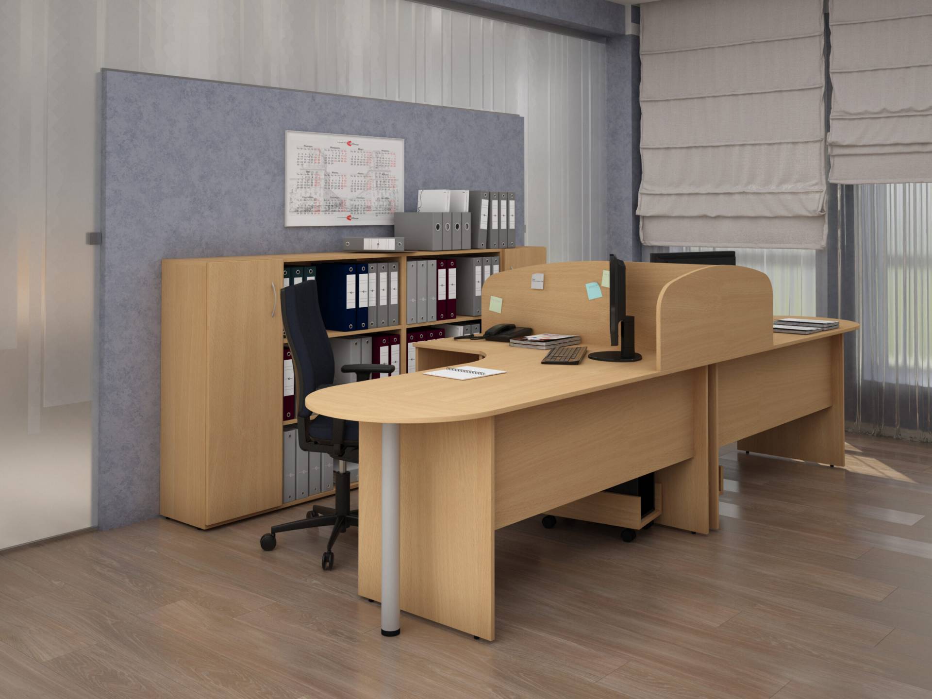 Коллекция Столица стол письменный угловой С-086/1 правый, 1500х1200/500х750 мм, дуб сонома - 4