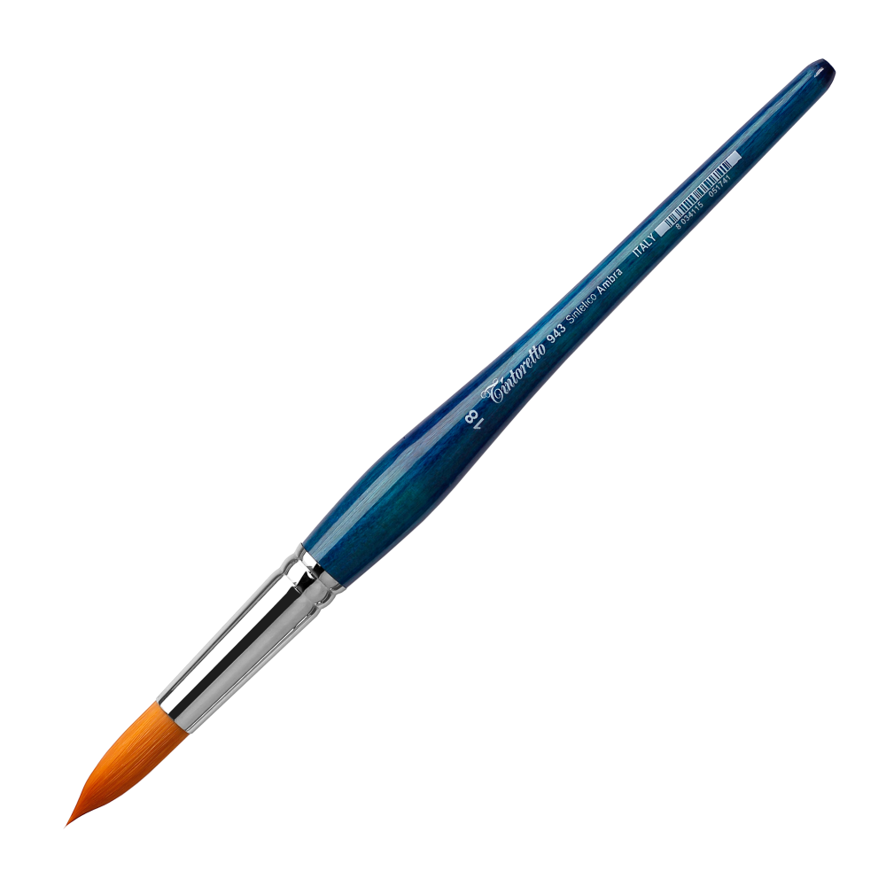 Кисть для рисования "Tintoretto Amber", синтетика, круглая, №18