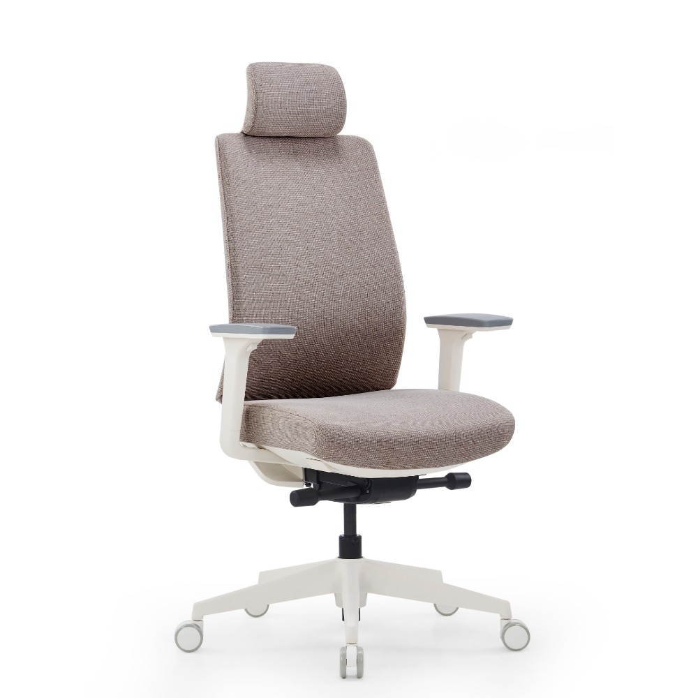 Кресло компьютерное SitZone CH-K55A-BS, ткань, бежевый, пластик, корпус белый