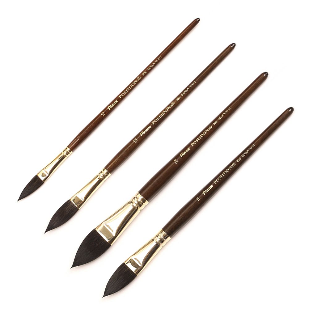 Кисть для рисования "Pinax POSEIDON", белка микс, "кошачий язык", №8