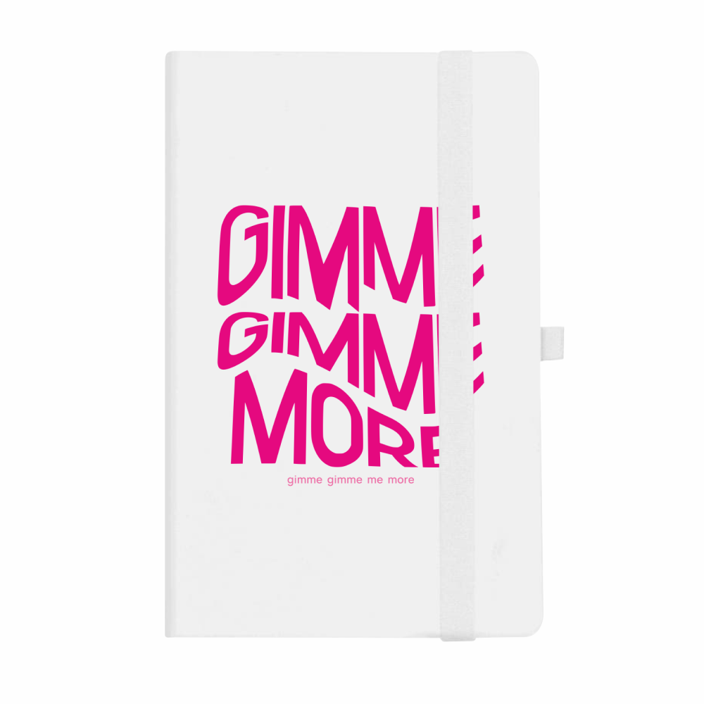 Бизнес-блокнот "Gimme more" на резинке, А5, в линейку, белый