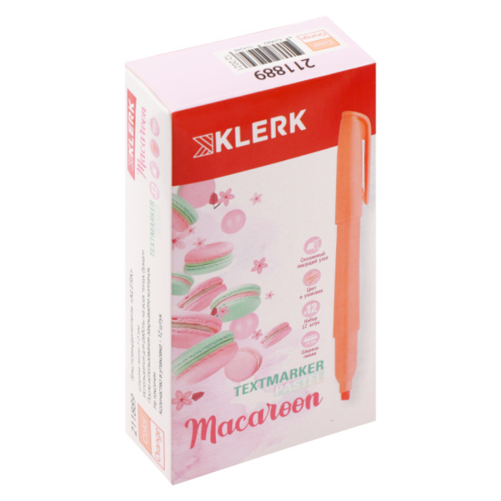 Маркер текстовый "KLERK Macaroon Pastel", оранжевый