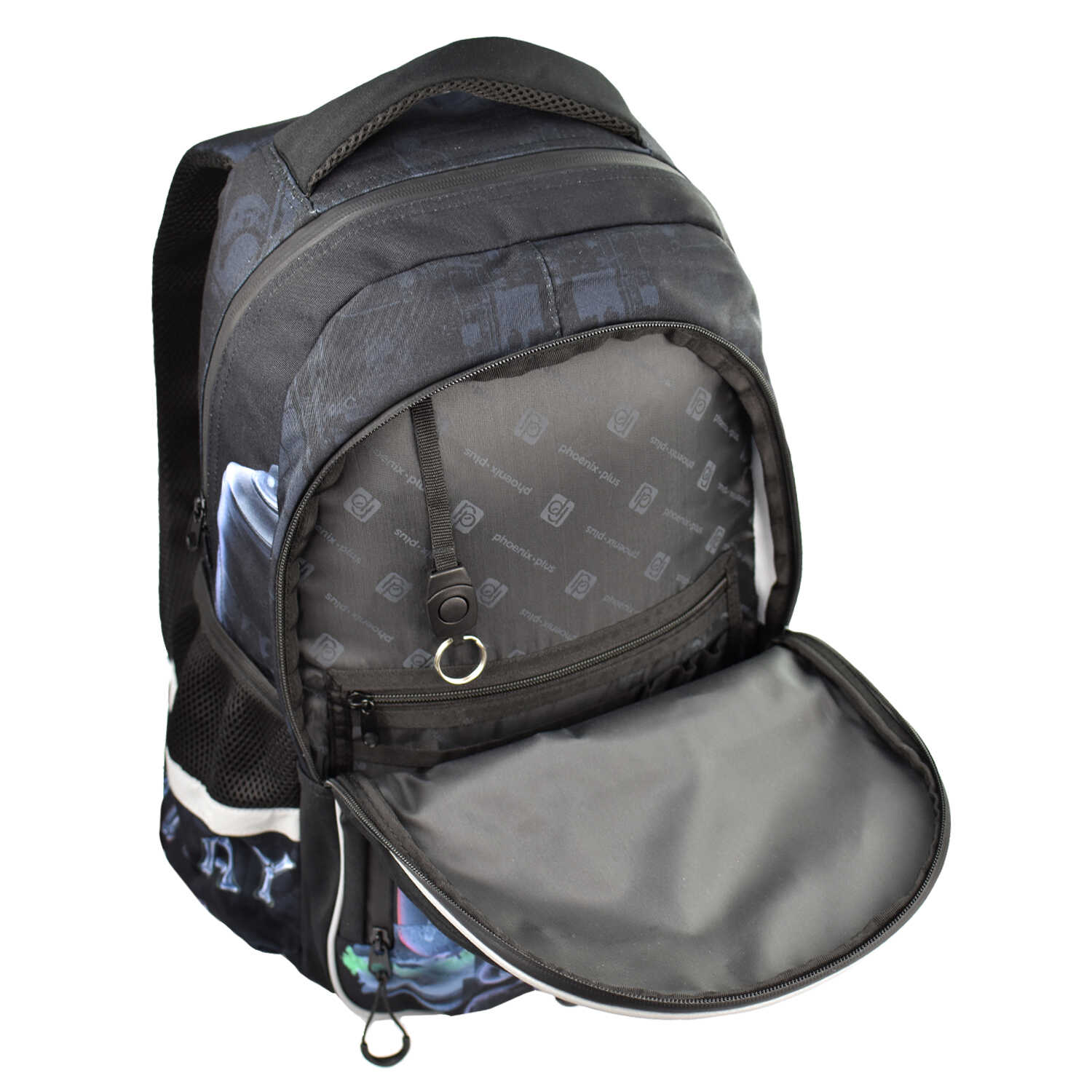 Рюкзак молодежный Феникс+ "Рентген"с уплотненной спинкой, черный - 7