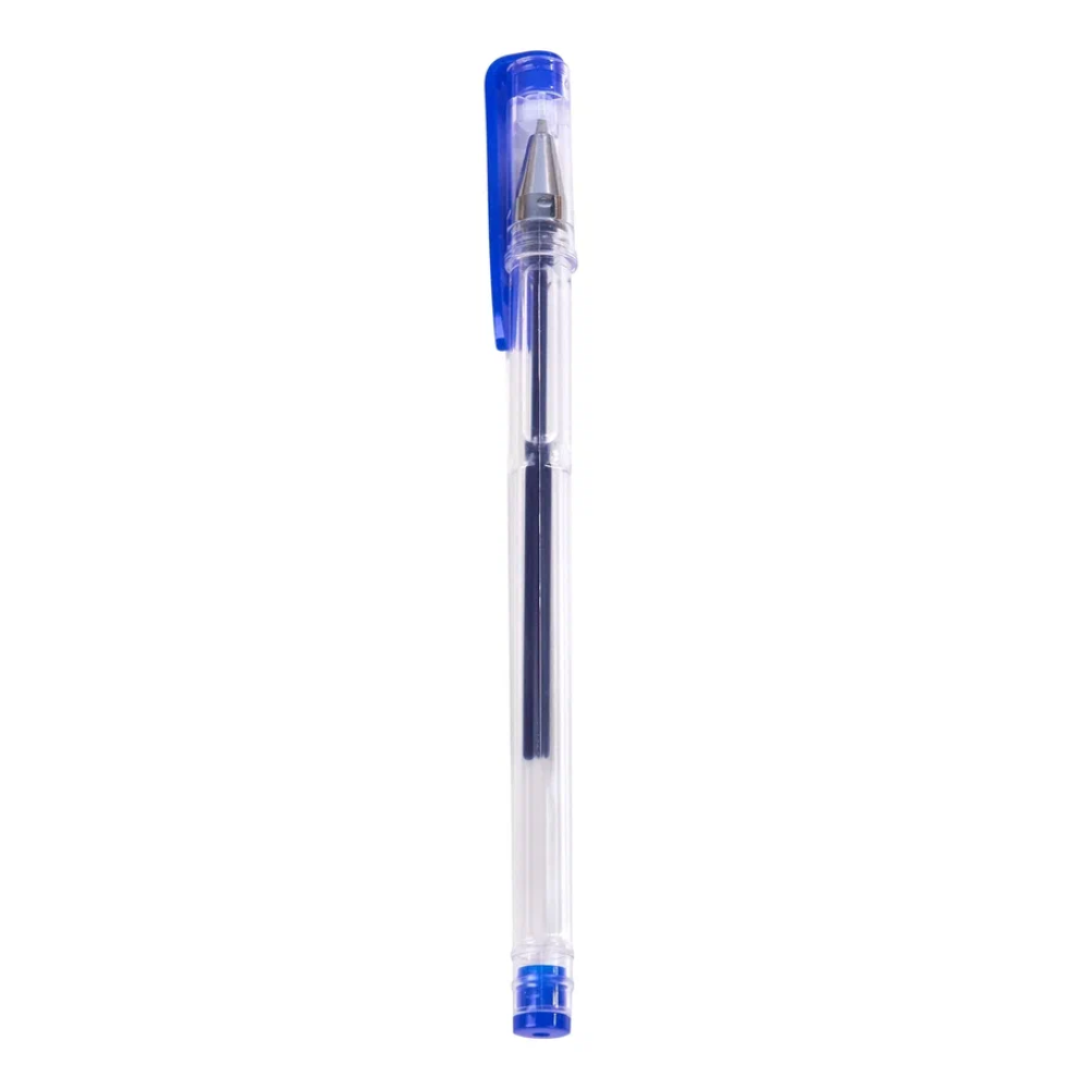 Ручка гелевая "Office Products", 0.5 мм, прозрачный, стерж. синий