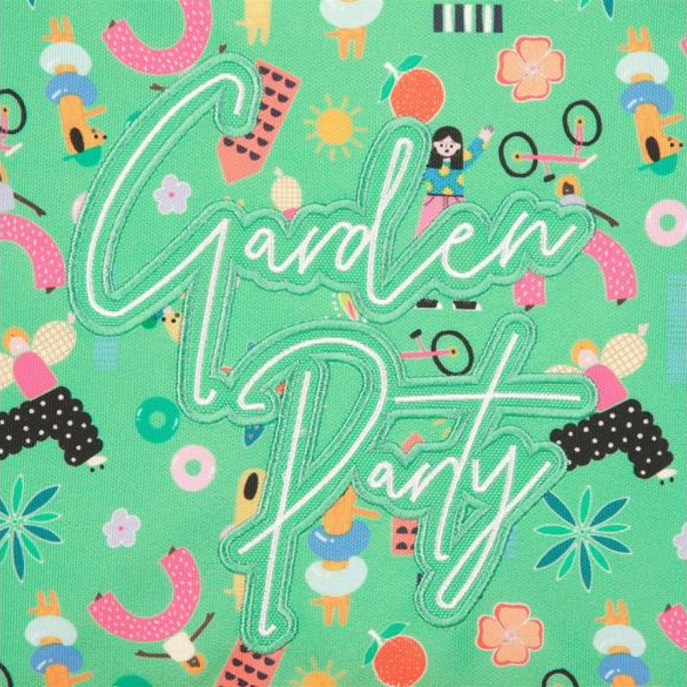 Пенал "Garden Party", 1 отделение, полиэстер, зеленый, розовый - 9