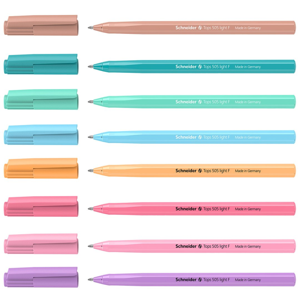 Ручка шариковая "Schneider Tops 505 F Pastel" 0,4мм, стержень синий, ассорти