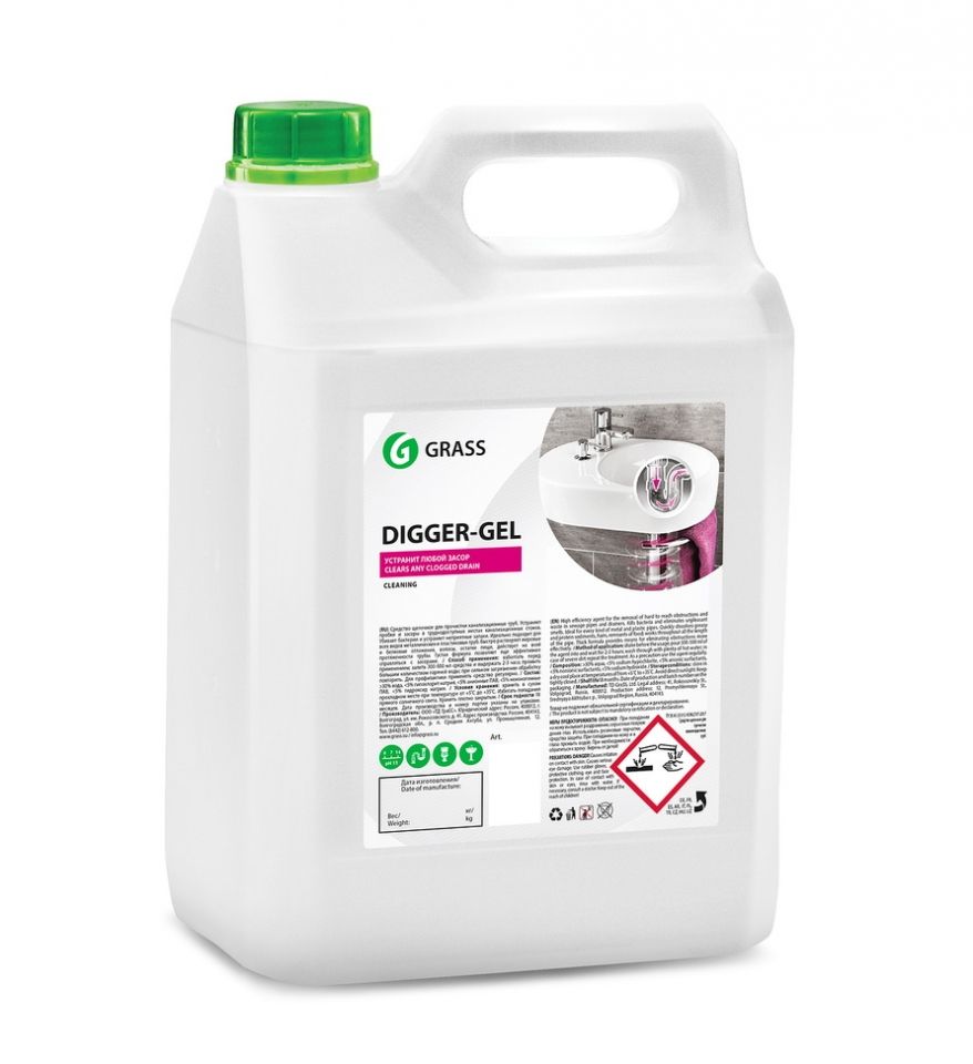 Средство для удаления засоров в трубах "Digger-Gel", 750 мл