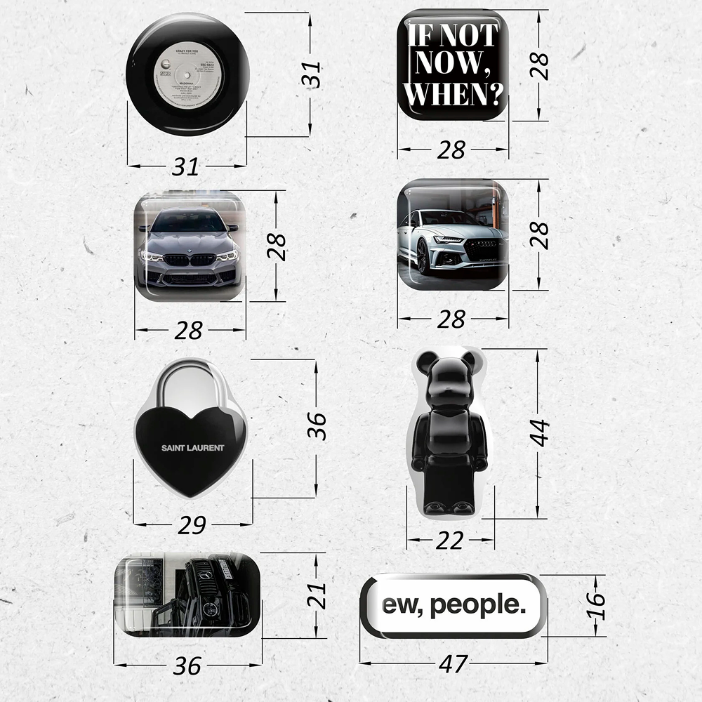 Набор наклеек объемных "Luxury", А6, 1 лист, 8 шт.