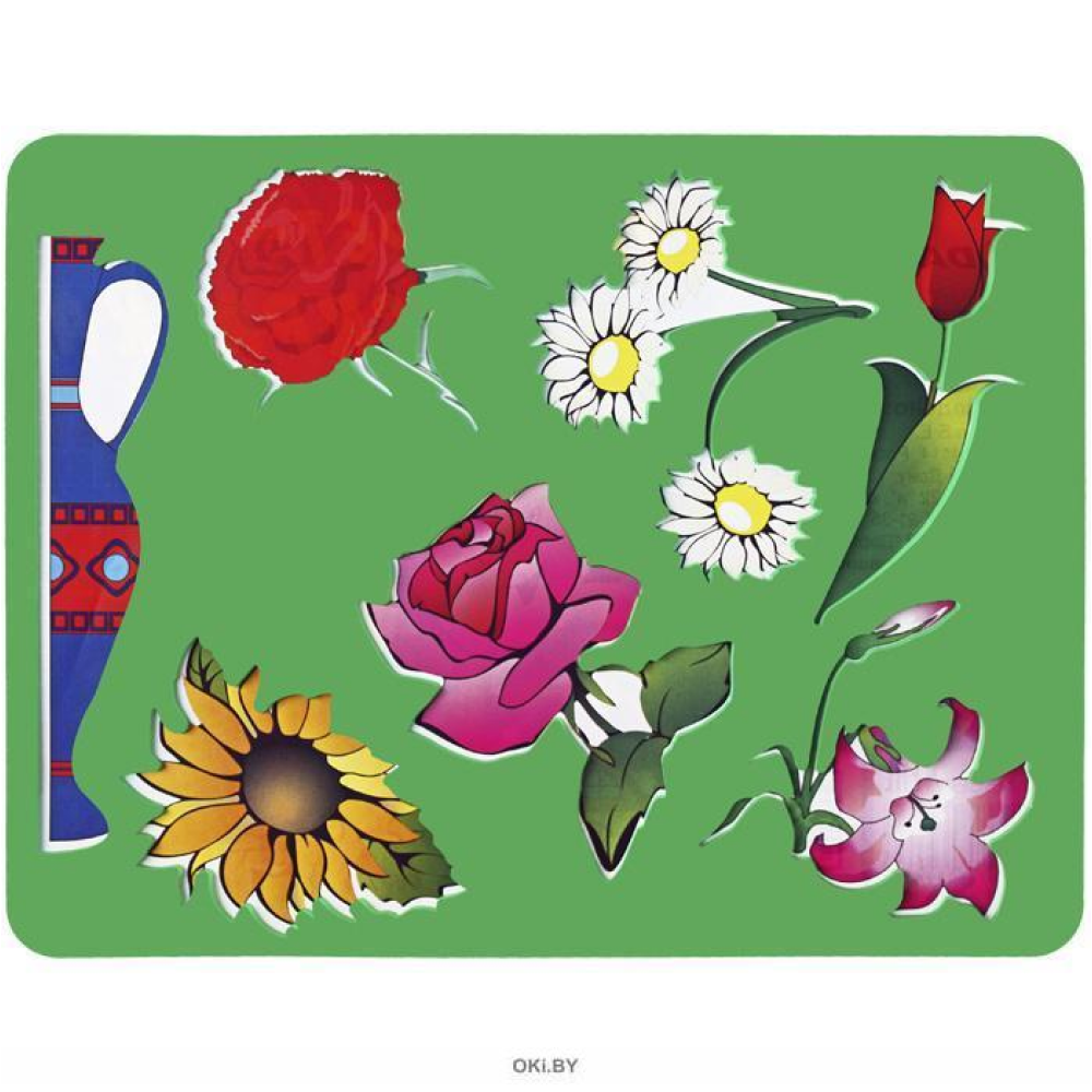 Трафарет-раскраска "Цветы", ассорти