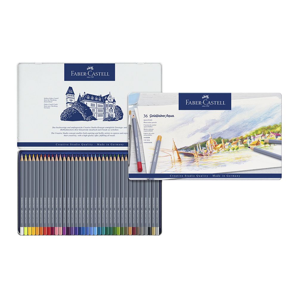 Карандаши цветные акварельные "Goldfaber Aqua", 36 цветов, металлическая упаковка