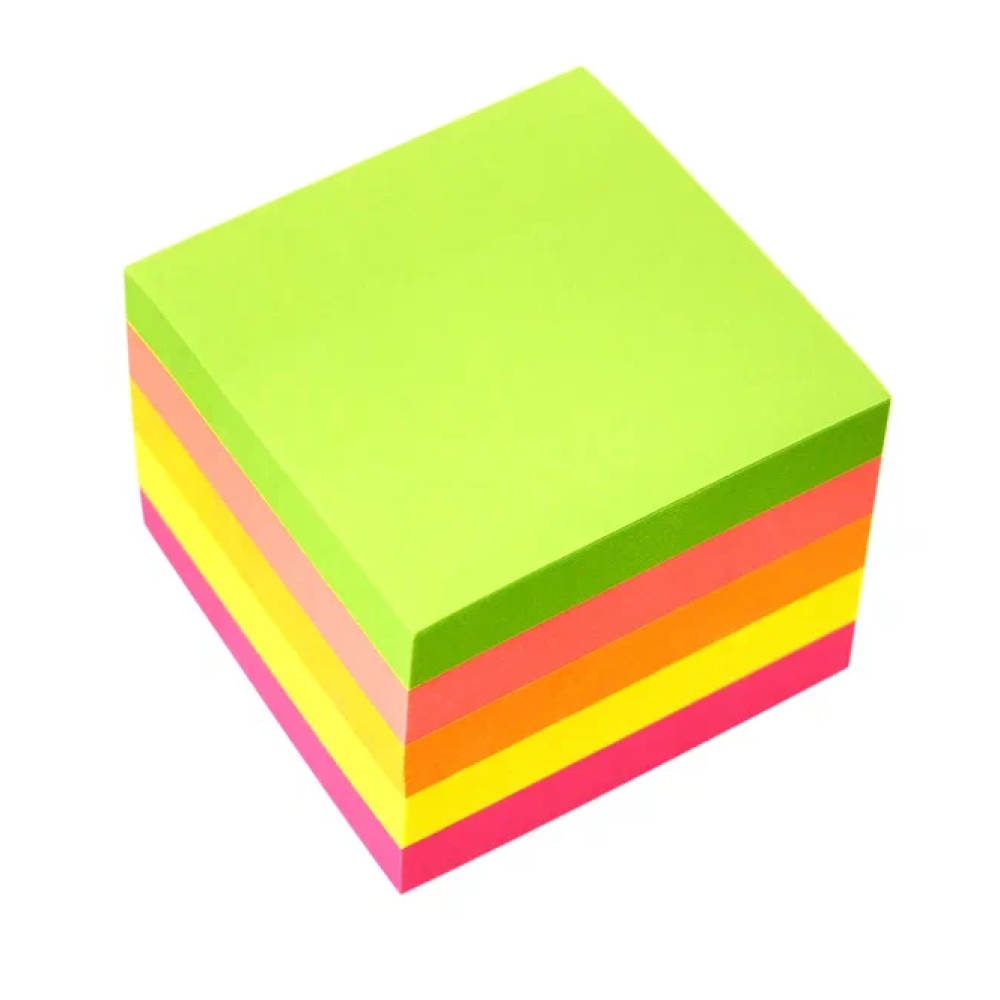 Бумага для заметок на клейкой основе "3E", 51x51 мм, 400 листов, ассорти неон