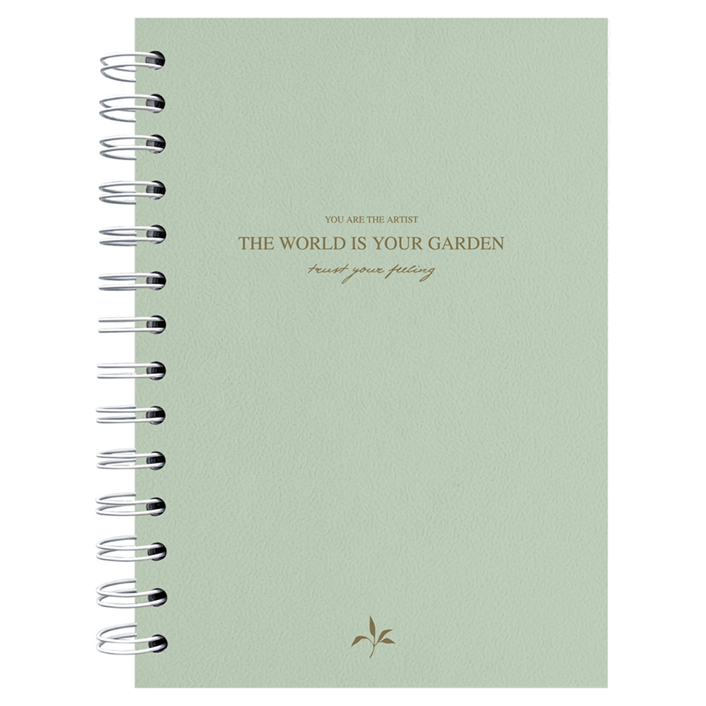 Тетрадь "Romance", A5, 120 листов, клетка, спираль сбоку, светло-зеленый