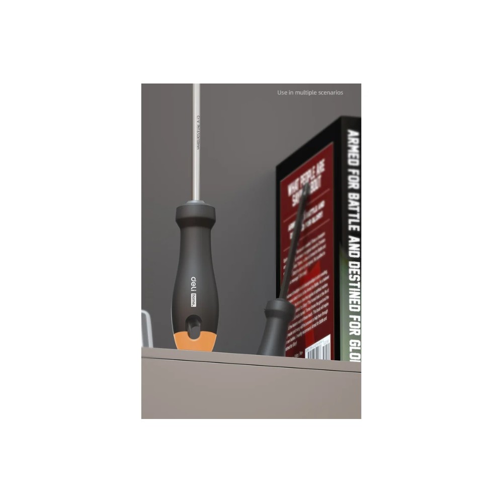 Отвертка Deli HS HT1055C, PH1х100 мм, Soft Touch, оранжевый - 7