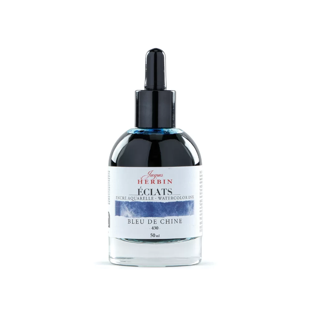 Чернила акварельные "Herbin. Eclats", китайский синий, 50 мл.