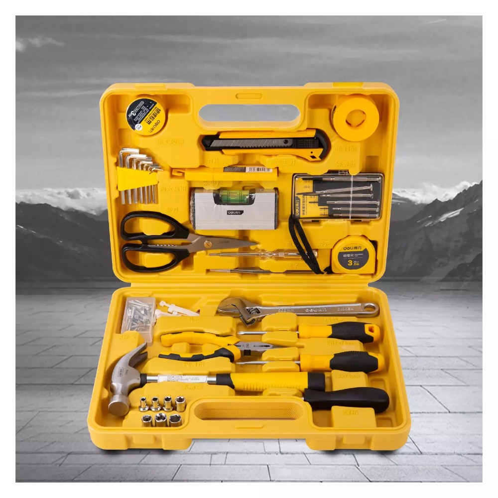 Набор инструмента Deli YS EDL1038J, 38 предметов, кейс, желтый