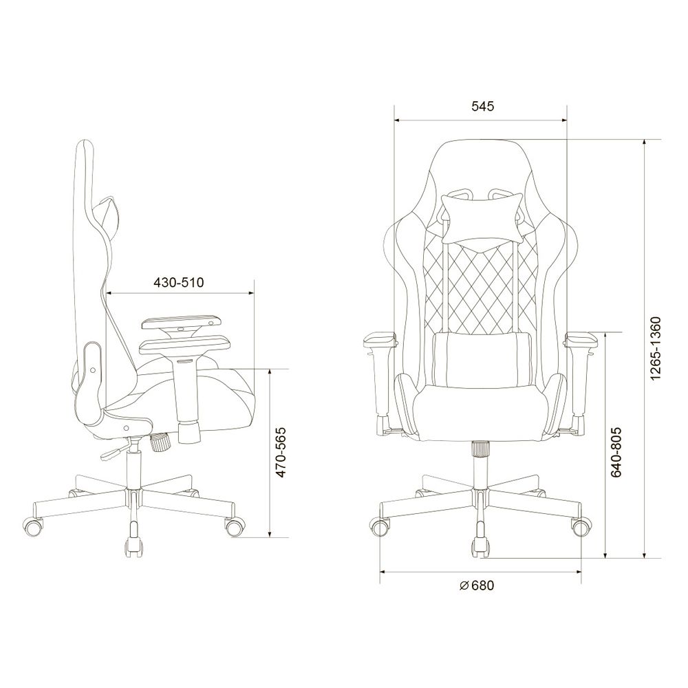 Кресло игровое "Zombie VIKING 7 KNIGHT Fabric", ткань, экокожа, металл, серый - 12