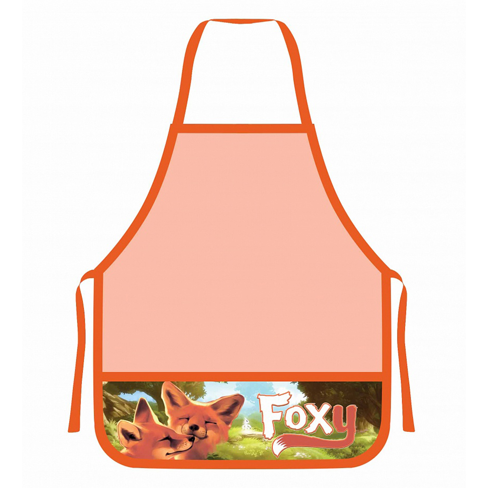 Фартук для труда "Милые лисички", оранжевый