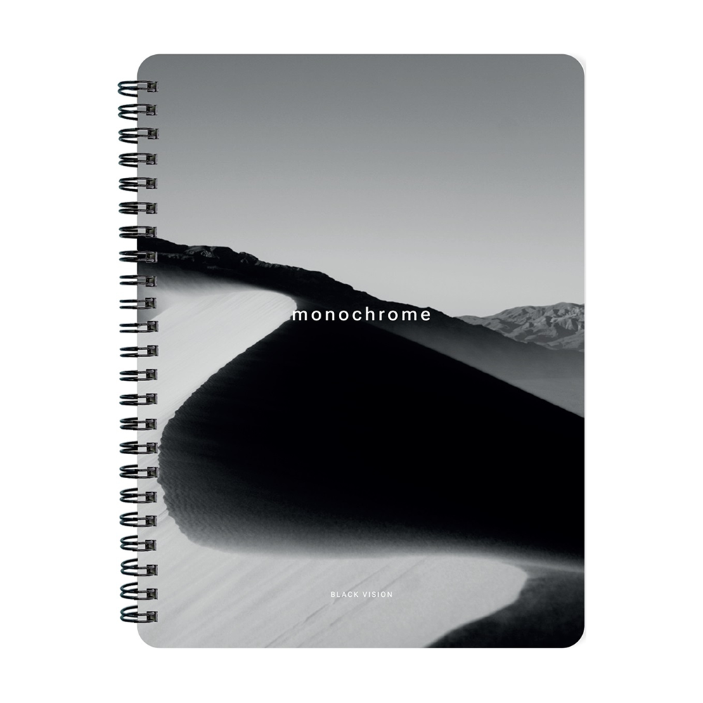 Тетрадь "Dune дюна", A5, 80 листов, клетка, спираль сбоку, черный