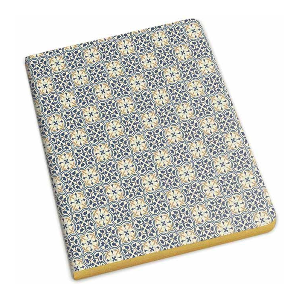 Блокнот "Quadrilobo", А5, 192 листов, линейка, бежеый, синий, срез золотой